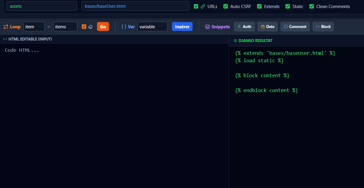 Django Template Automator